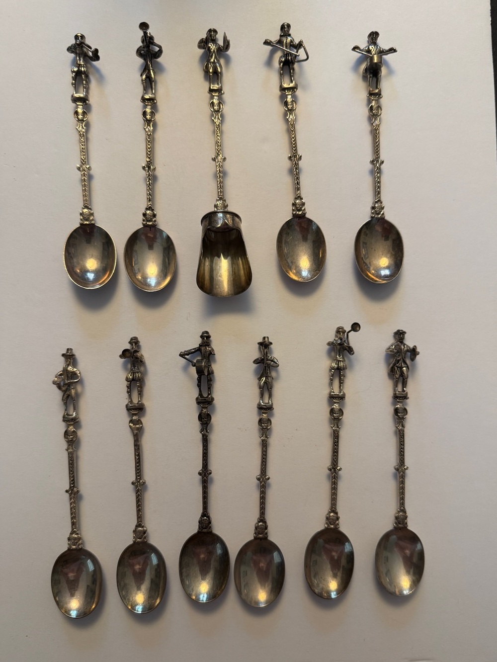 Vintage .833 silver Dutch musician Collectible Spoon Set - 11 Pieces